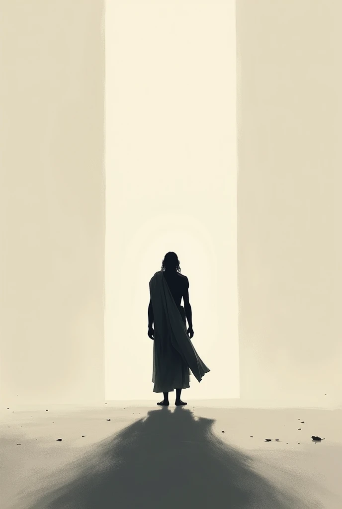 Lonely Shadow: A silhouette of a person standing alone, their shadow stretched long, symbolizing isolation caused by hate. Indian sadhu