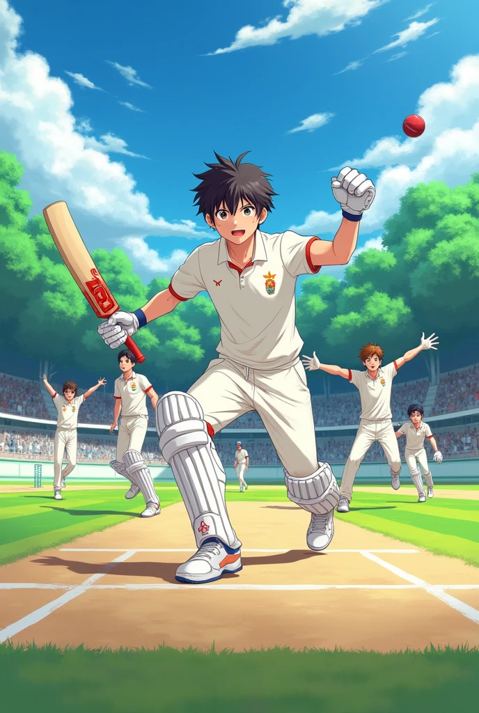 Anime characters playing cricket only boys  boy s