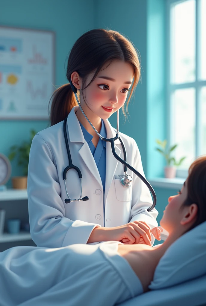 A girl with stethoscope