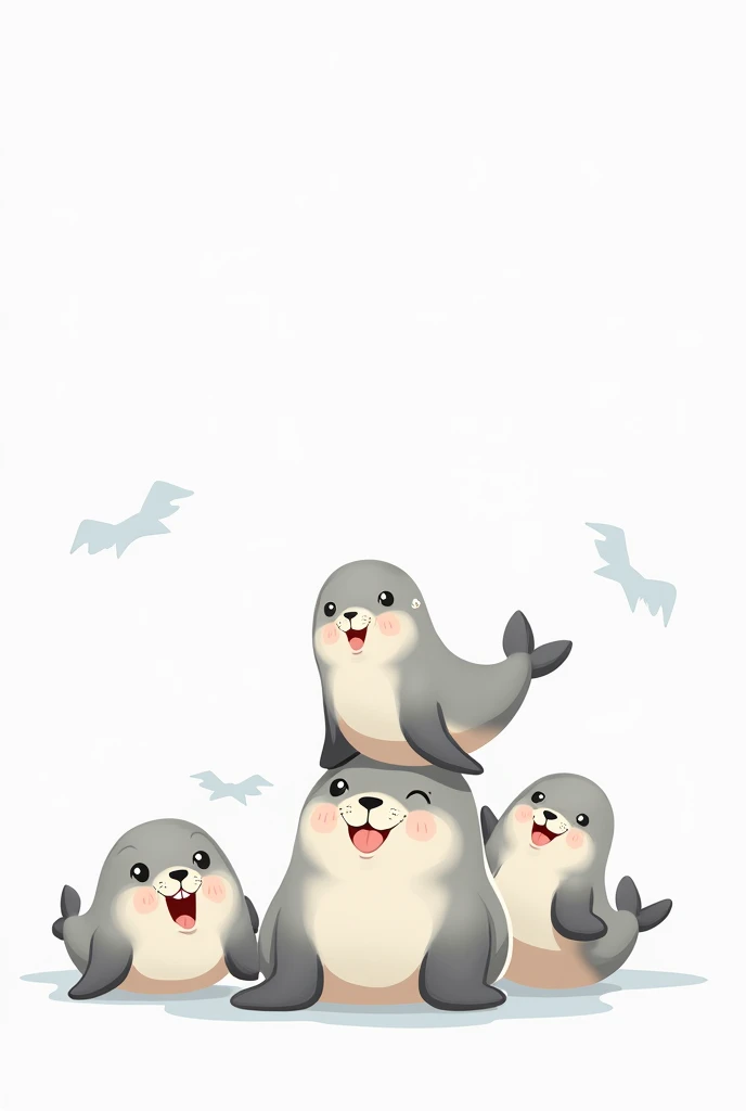 Seals cartoon white background