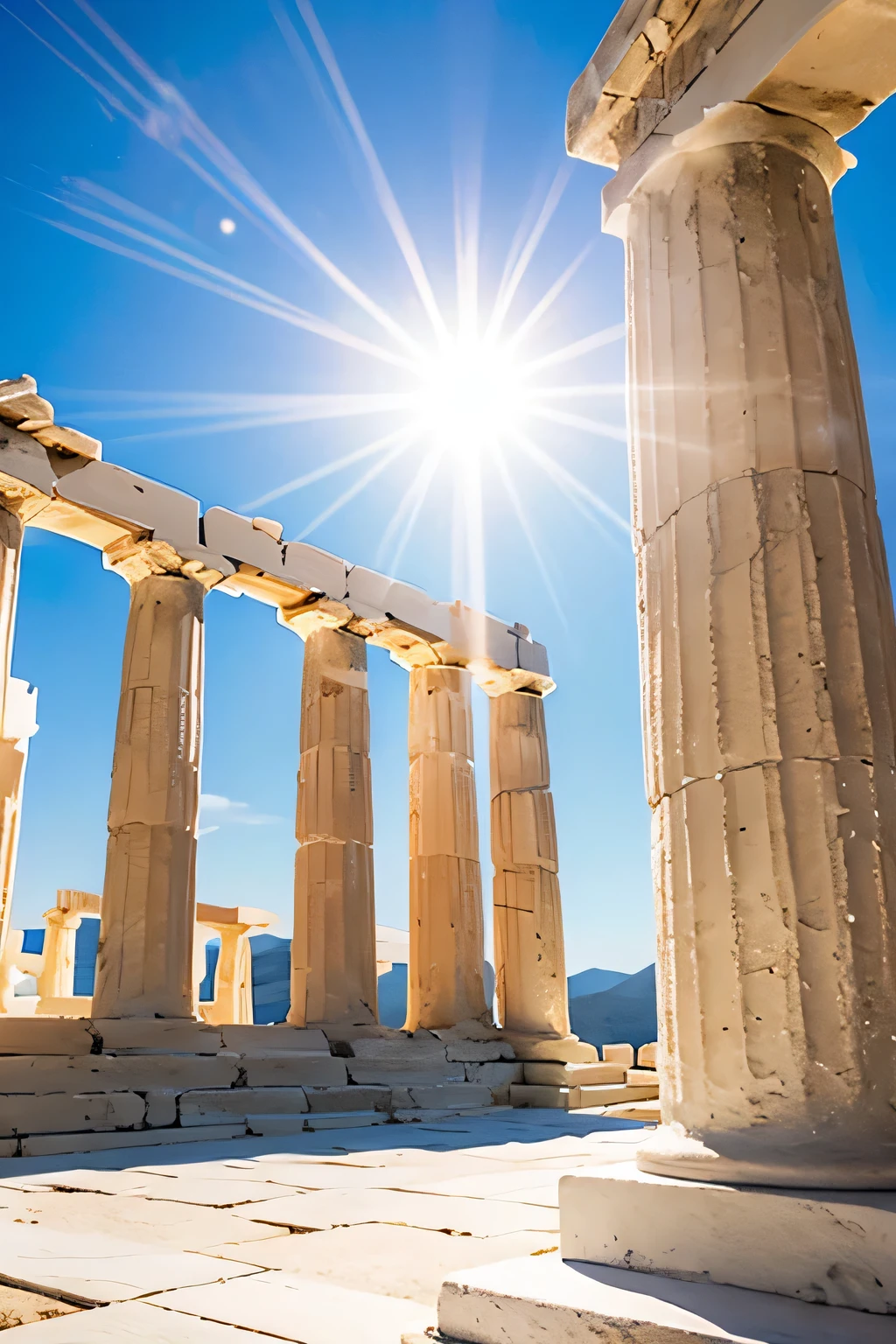 Heaven holy white light holy light super bright Greek temple god
