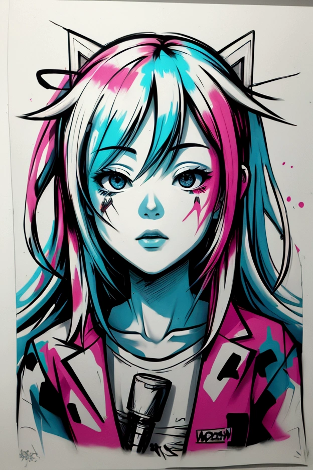 Generate a graffiti art work that is technological and open，Low color saturation，Low saturation，Morandi color system