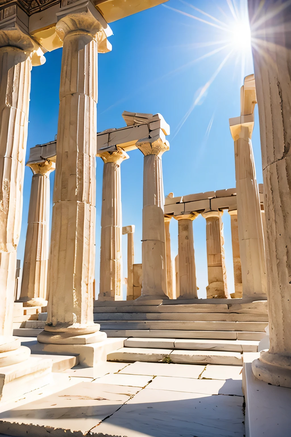 Heaven holy white light holy light super bright Greek temple god