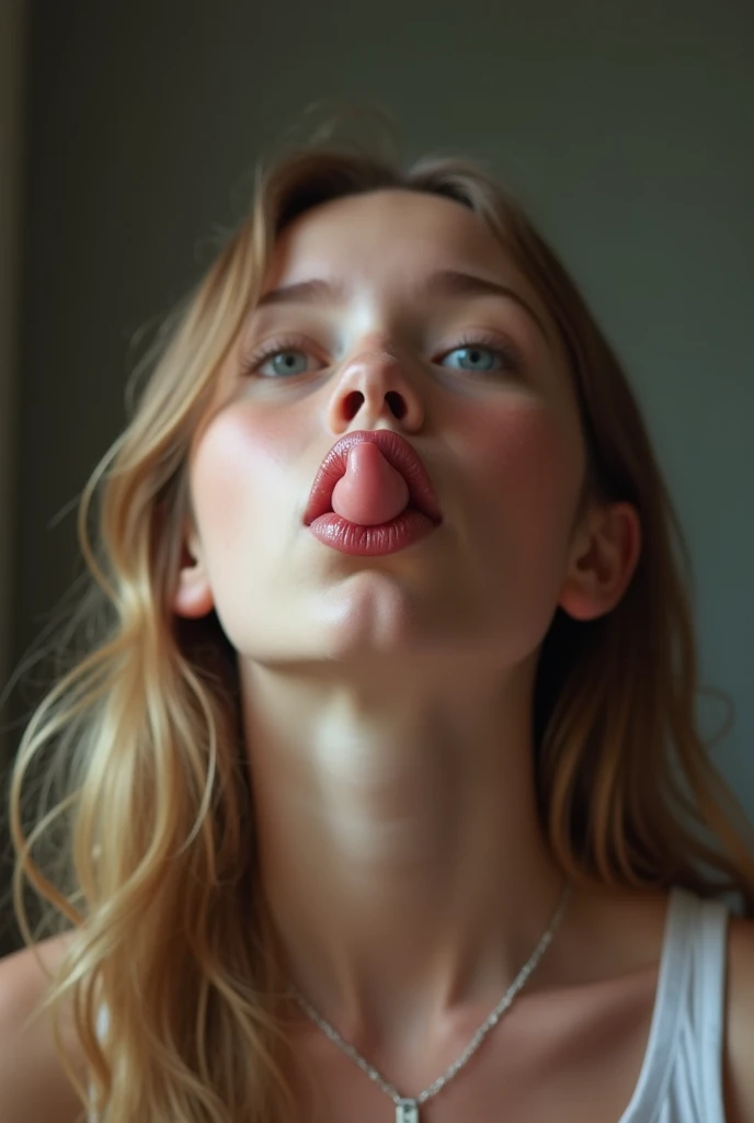 Young schoolgirl swallowing cum from a big penis