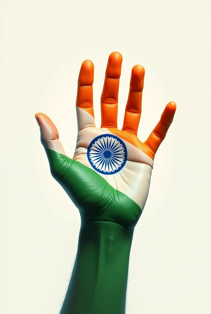 Helping hand with indian national flag colours