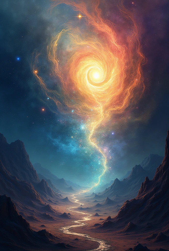 Spirituelity universe energy , mystisch abstract digutal art, light and dark without person