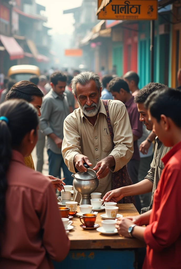 Make a Bangladesh man sell tea with 20 customer