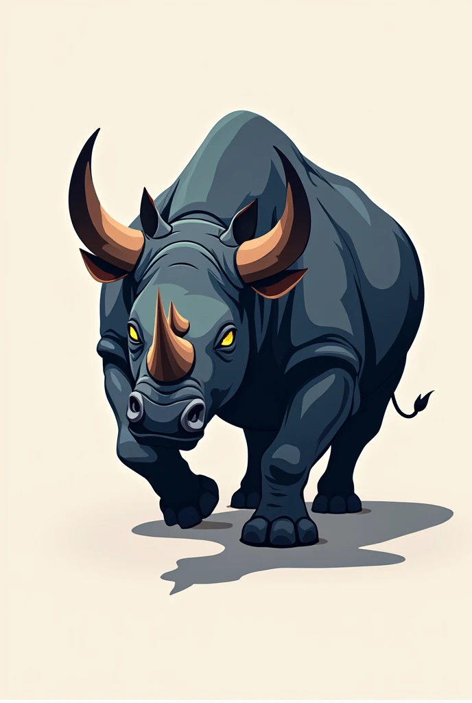 Rhino and bull mixed logo 