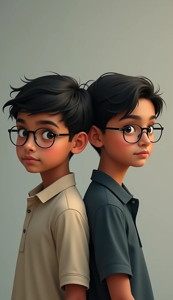 2 indian boy With fair skin Wearing spectacles and narrow body