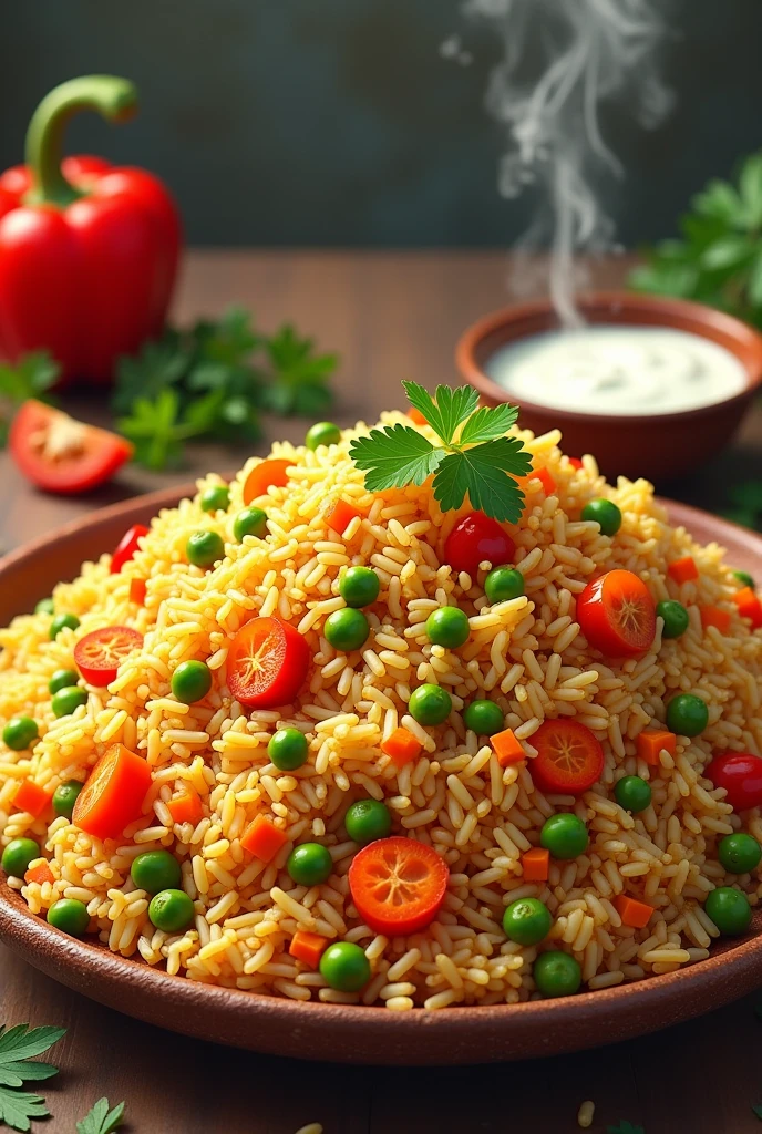 Illustration of veg pulao
