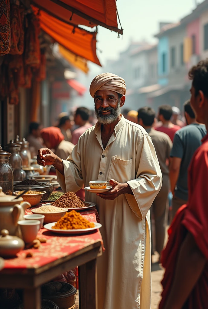 Make a Bangladesh man sell tea and all earth people going to her stall