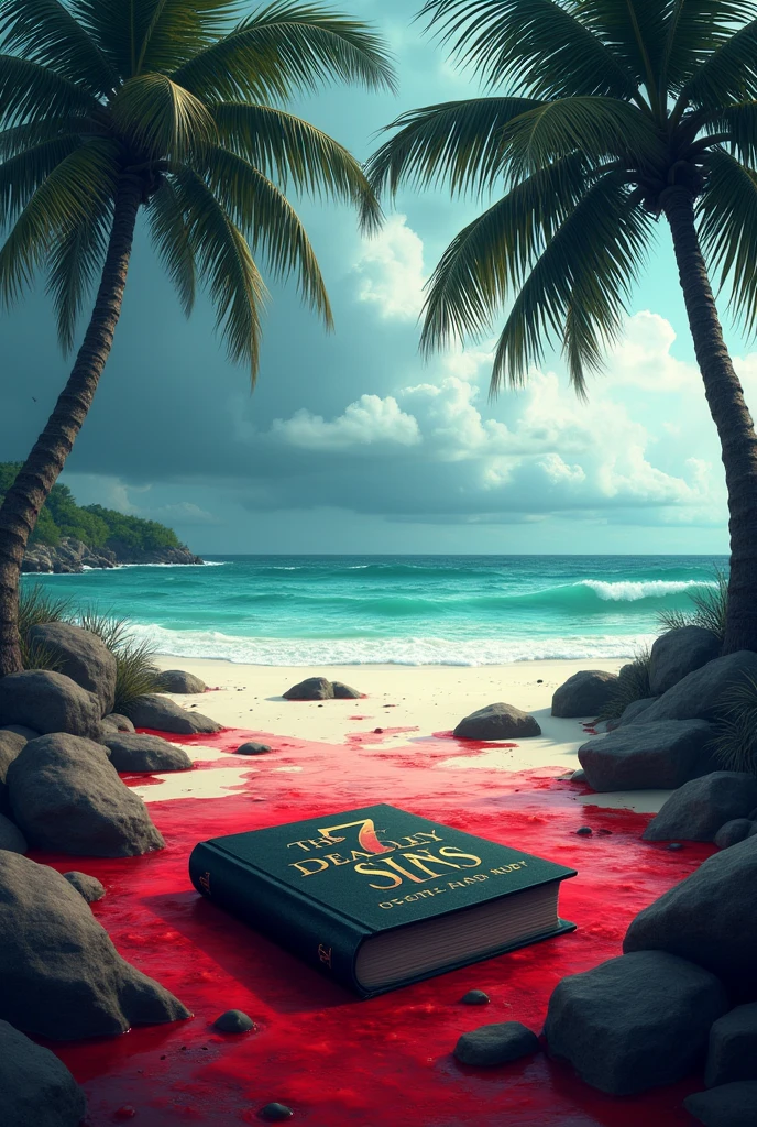 beach, bloody water, palmier, with writings the 7 deadly sins volume 1 : Seth et ruby