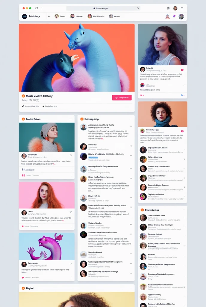 Home Interface of social media like twitter