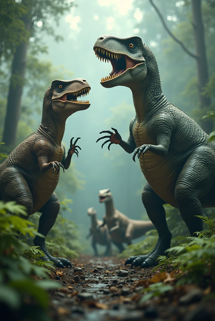 Dinosaurs with human