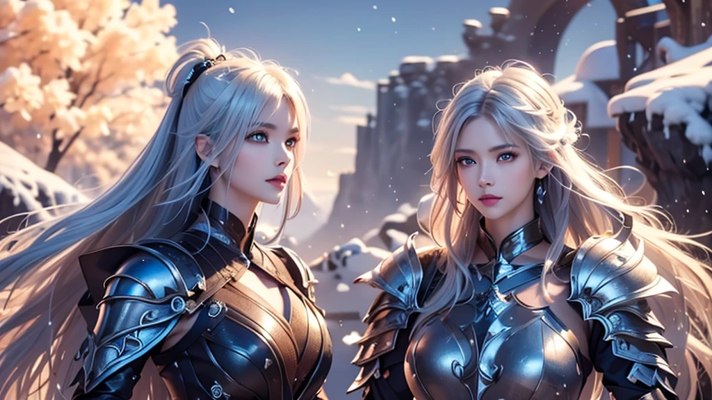 Close-up of woman holding sword and armor, Armor Girl, 2. 5D CGI anime fantasy artwork, Large Breasts,Epic fantasy digital art style, detailed Digital 2D fantasy art, Digital 2D fantasy art, original photo, (best quality:1.3), high resolution, (masterpiece), (lifelike:1.4), Professional photography, Be focused, High Dynamic Range, 8K resolution, Intricate details, Fine details, Depth of Field, Extremely detailed CG unified 8k wallpaper, masterpiece,poster,best quality,Official Art,(Beauty and aesthetics:1.2),(masterpiece:1.3),miss,Personal,Light Leather Armor,Complex Mode,winter,Snow Mountain,Medium distance photography,(midnight),dramatic,Glowing Wings,