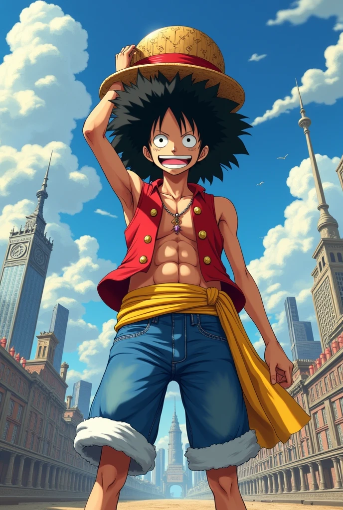 Afro Luffy with the most epic One Piece in his hand claiming the world 