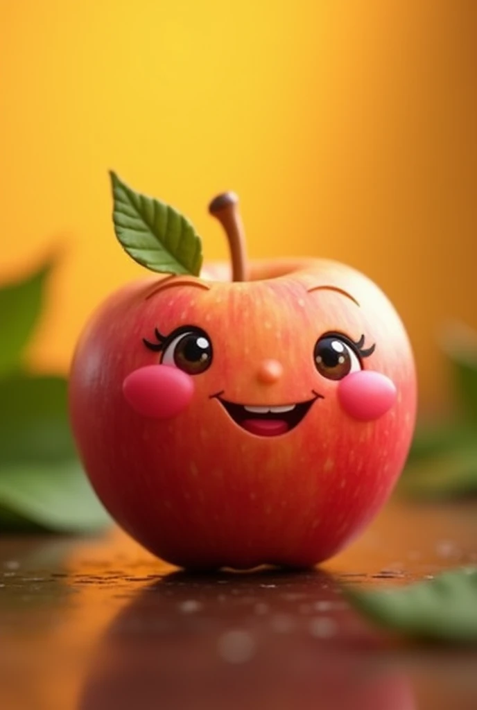 Apple with smiling face