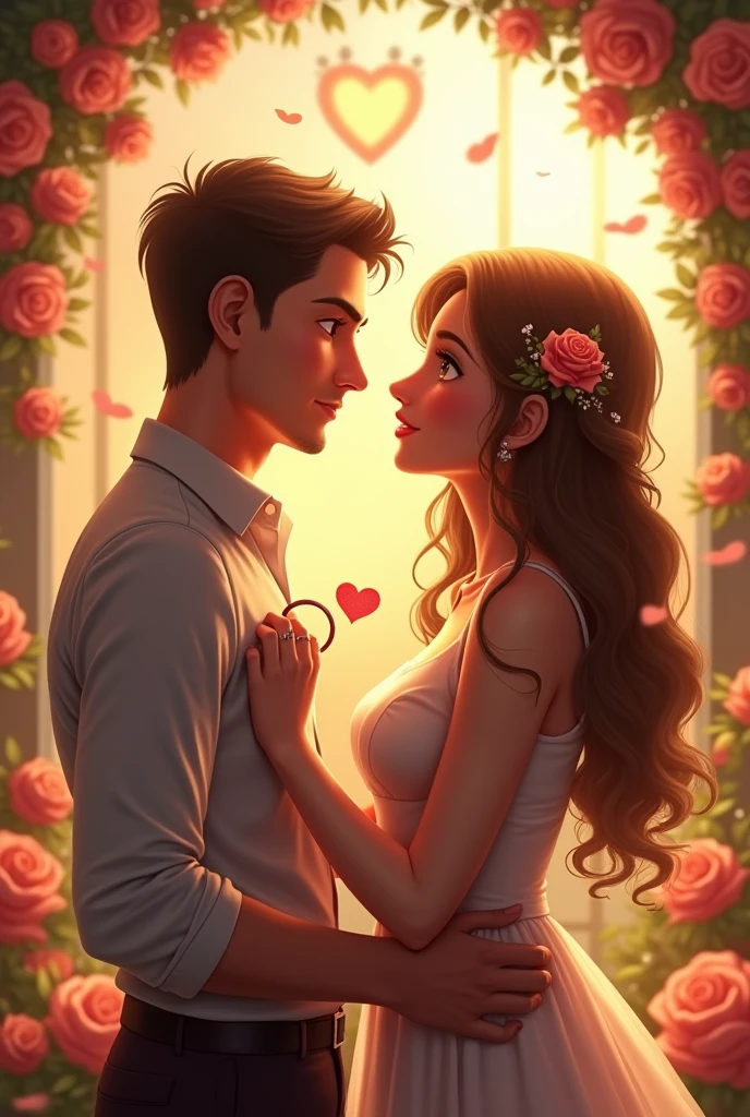 Create an image for me day love 13 years of marriage a heart a ring for a declaration of love