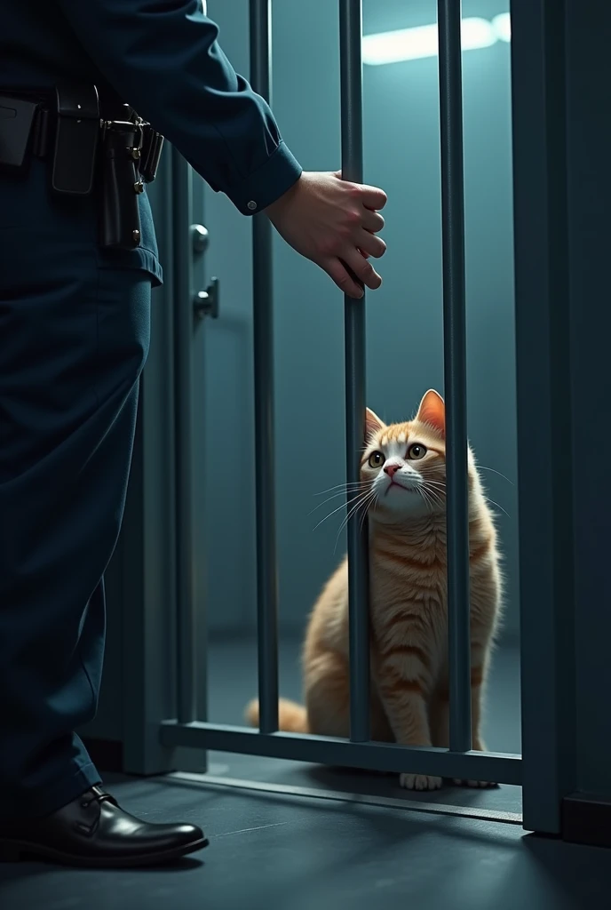 Then the police released the cat from jail