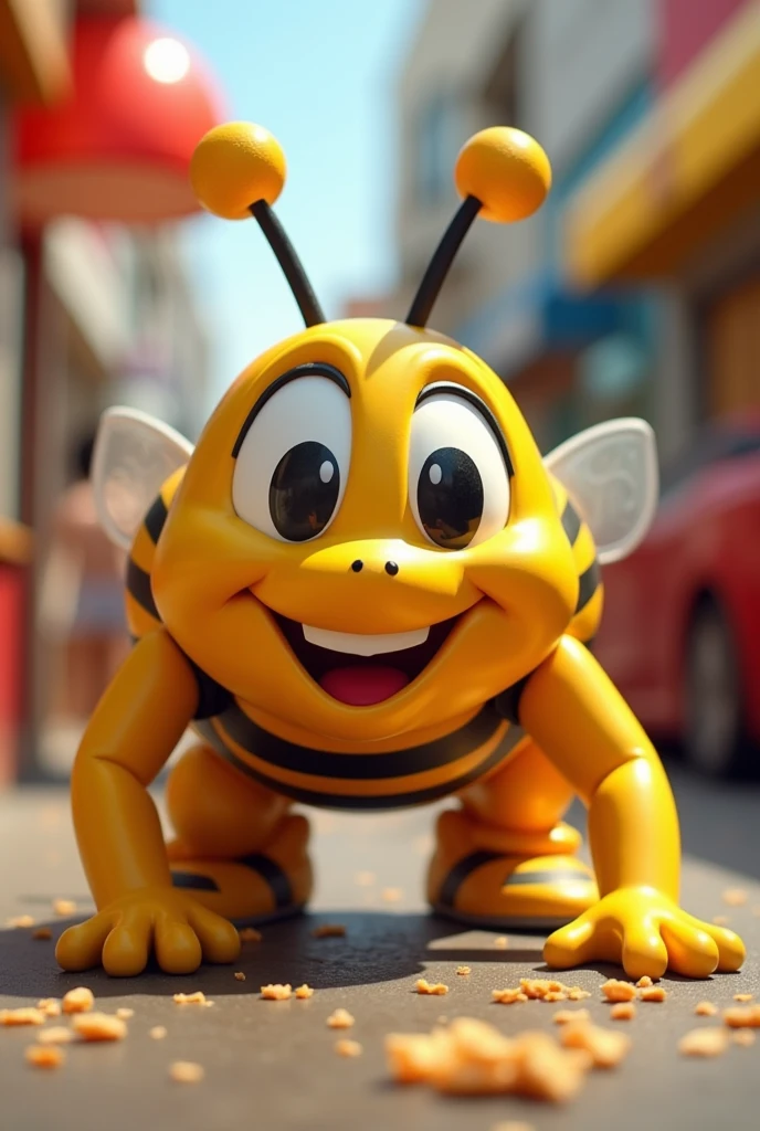 crawling Jollibee mascot