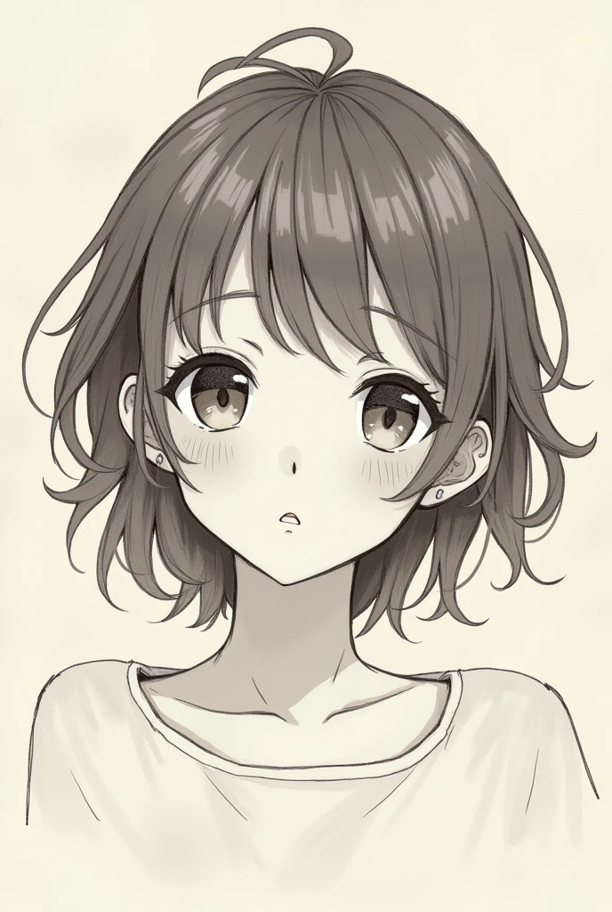 Anime sketch girl digital art