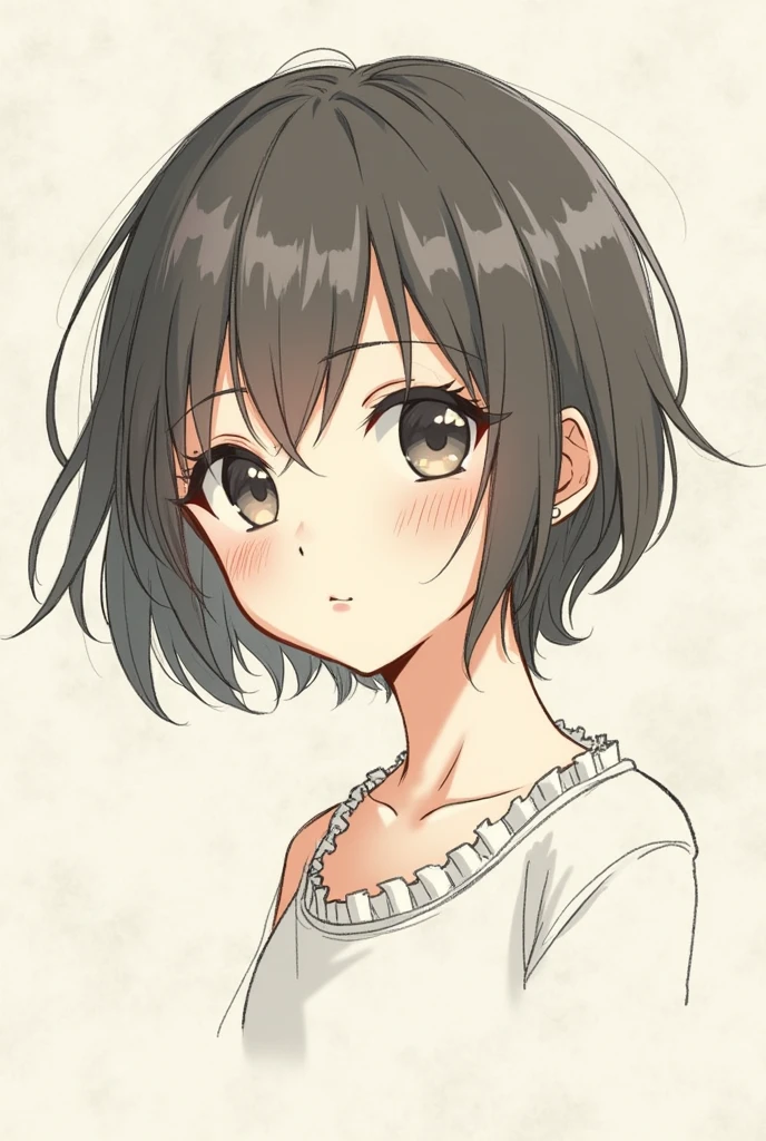 Anime sketch girl digital art