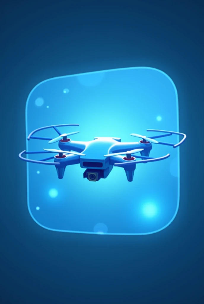 Help me design an entry icon for a module in a small program,Blue and white,Mainly describes the event handling of drones,Keep it simple
