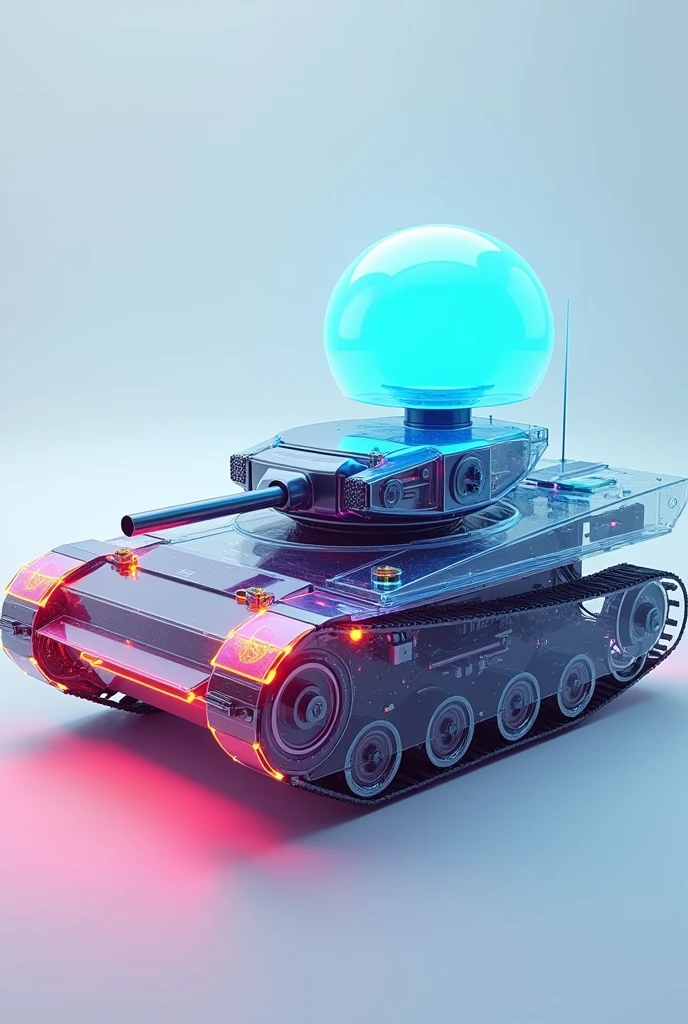 poly tank Near future、mechanical、official、Transparent parts、Classical shape、Vibrant colors、Blue Lamp、2 Image color、Simple Background