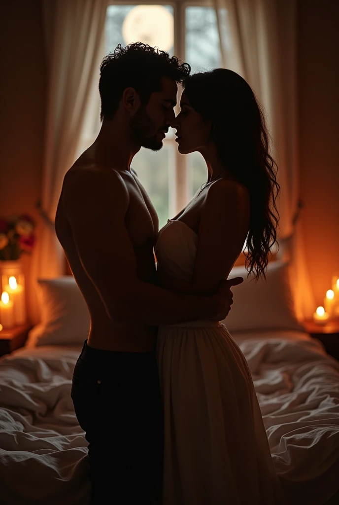 Husband and wife doing "it" at night 

