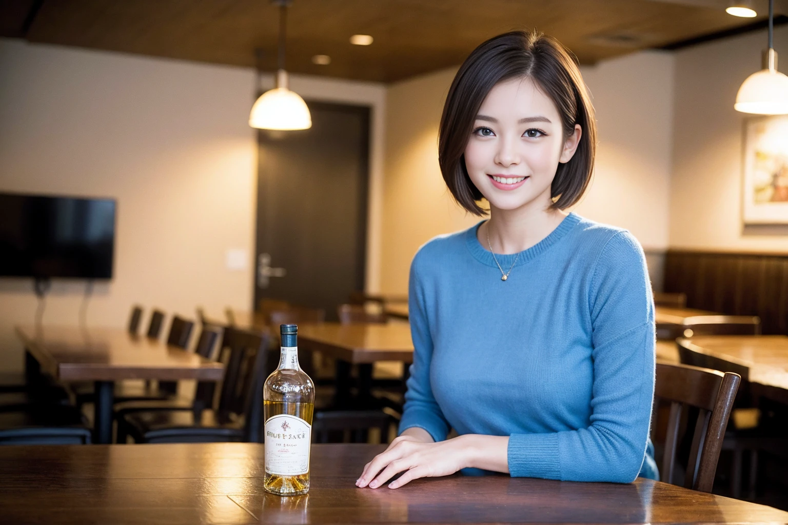 ((Highest quality、8k、masterpiece:1.3))、Whiskey bottles、whiskey、Suntory、Nikka、slimカップル、modelカップル、(Realistic, Intricate details:1.2), full-course dinner、Whiskey bottle and glass on the table、Single Malt、scotch、Rocks glass、Shot Glass、on the rocks、Scotland、Amazing view of the sunset sky and clouds、A bright smile、The wonderfulness of smile、 Beautiful Face, blue eyes, The light shines on your face, blush, short hair,Bright Face、 (Age 37), 3,Two beauties、Brown Hair、Shortcuts、Long sleeve shirt、dress、Beautiful woman 1, (slimな顔), (The body is slim), (Brown Hair), (Shortcuts), cheeks turn a little red,Attractive beauty、restaurant, In a prominent place (From the waist up) Nova Frog Style, actress, model, Upper Body, White wine, slim, smile, (smile: 1.15), Beautiful fine grain, Depth f/2,saturation, High Contrast, Strong light and shadow,Moist Body:1.5、3D texture、Delicate eyes、Brown Hair、The hair is very shiny、