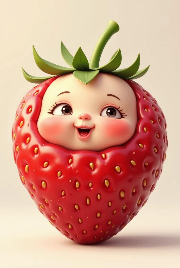 Strawberry with the face of a baby 