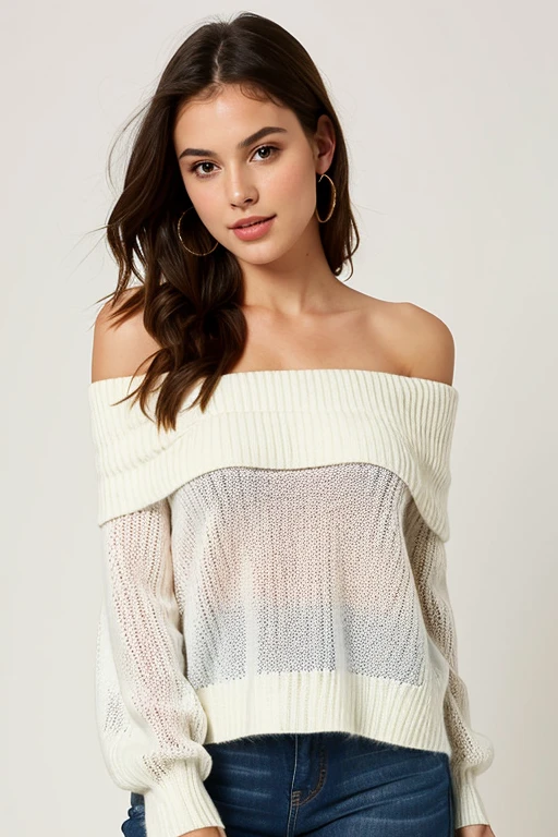 ((Best Quality)), ((masterpiece)), (detailed), 1 girl, off shoulder sweater,