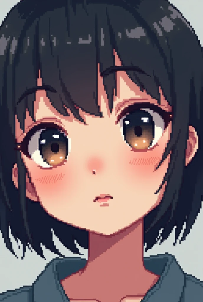 Anime 8 bit color digital art Ilustration , close up face girl