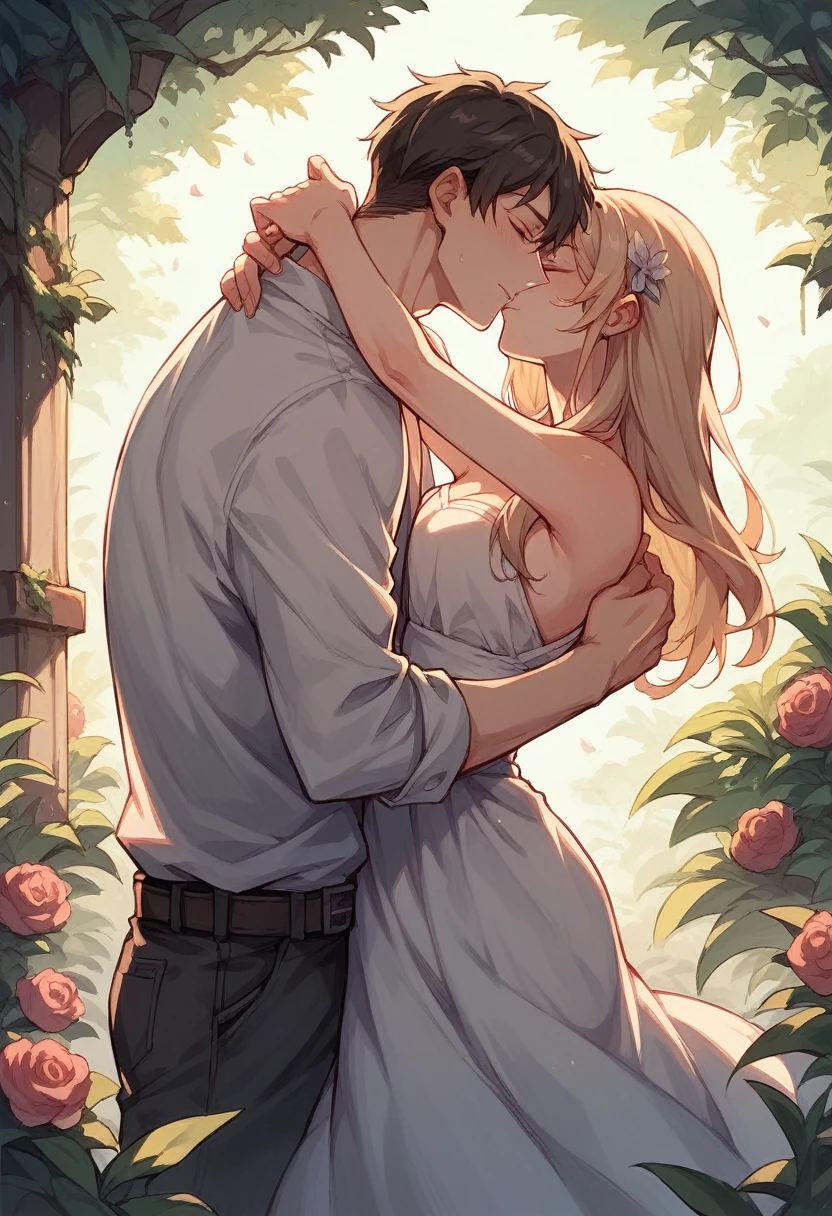 couple anime, pose romantic 