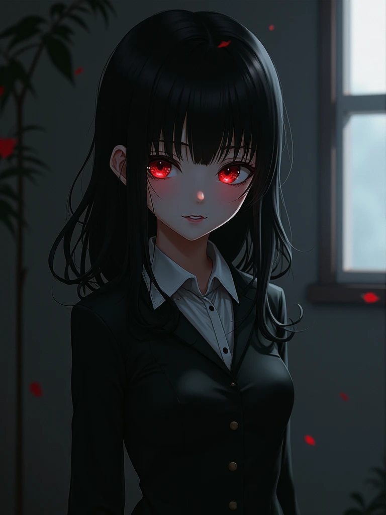 18+,Hemtai,porn,she looks cute on the outside, but very cold inside. she dresses conservatively, but a little sexy. Her eyes are dark red, with a frightening look, she looks like anime