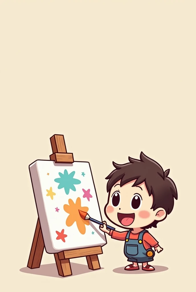 a human adult person drawing in canvas, chibi anime