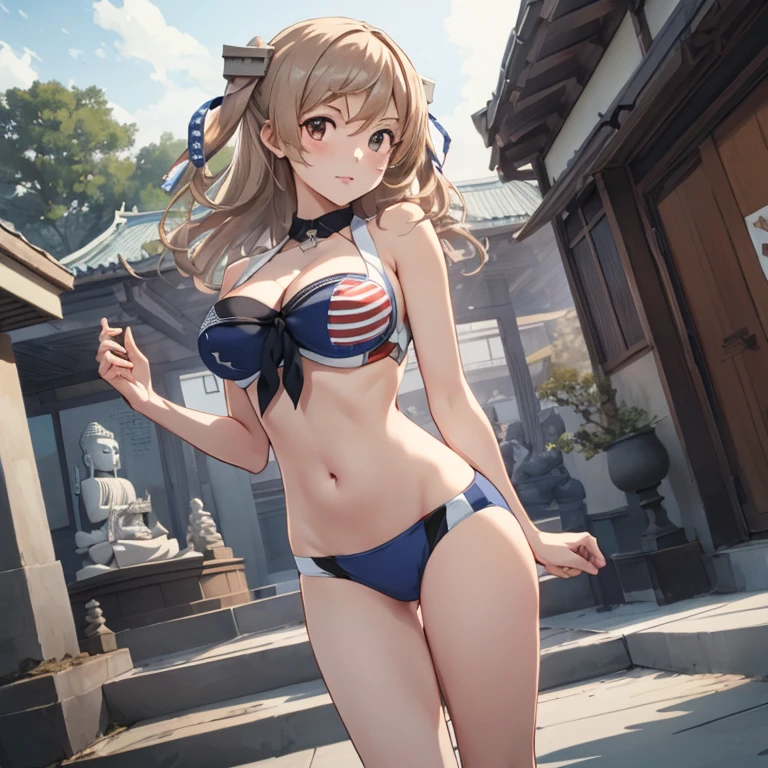 kcjohnston,two side up,
(masterpiece:1.4),(best quality:1.4), (premium:1.4), (great illustration:1.4), (ultra-detailed:1.4),(art CG, 8K),1girl solo, KonishiCSA,(Buddha Statue:1.4),
, BREAK,
(American-flag-inspired bikini:1.4), (patriotic accessories with red, white, and blue:1.3),