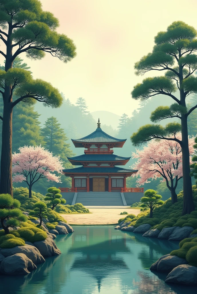 Phone wallpaper with a Japanese temple