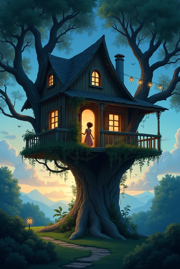 So climb into the twilight’s arms,
And let the treehouse weave its charms,