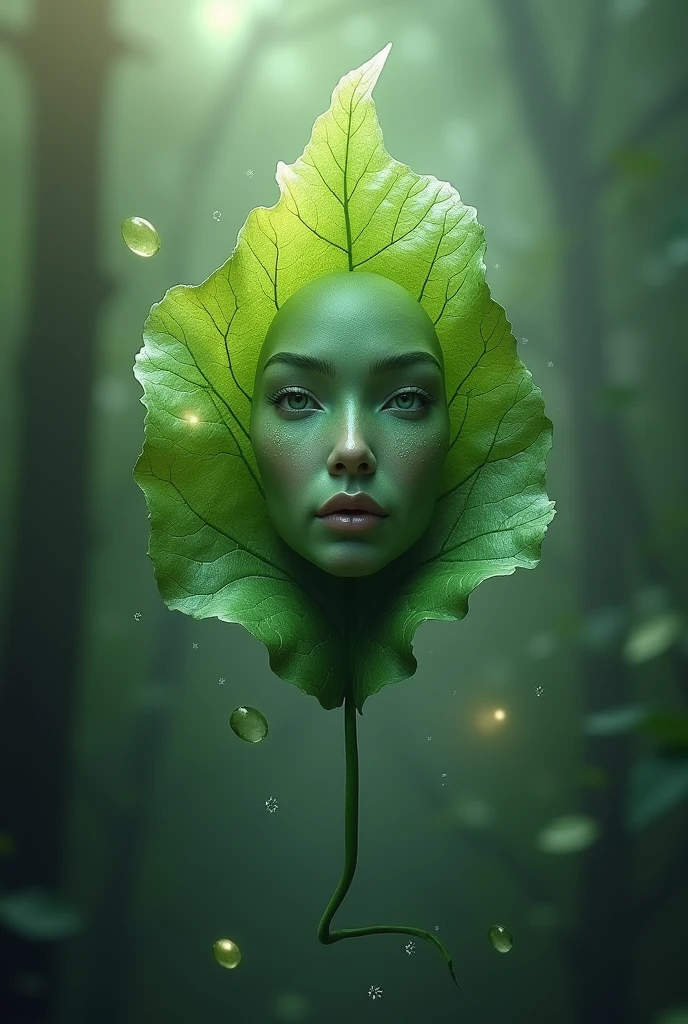 The leaf with a human face