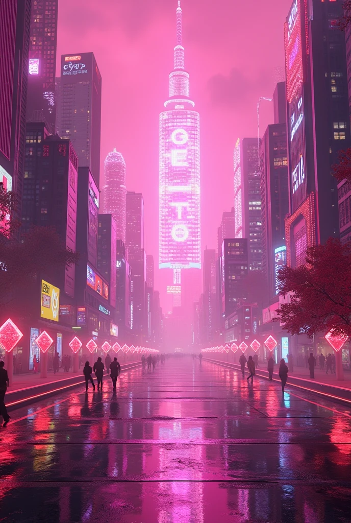 A full pink city and on the screen say gag city reloaded with very sparkly giant diamonds And be the poster city that says nicki minaj