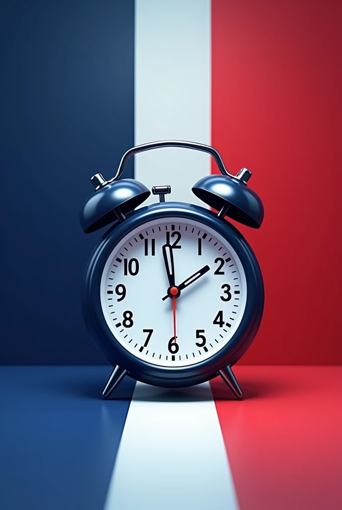 Peux-tu me créer une image pour un compte Twitter appelé France Flash 25 qui est un compte d’actualité avec une horloge et le drapeau de France derrière