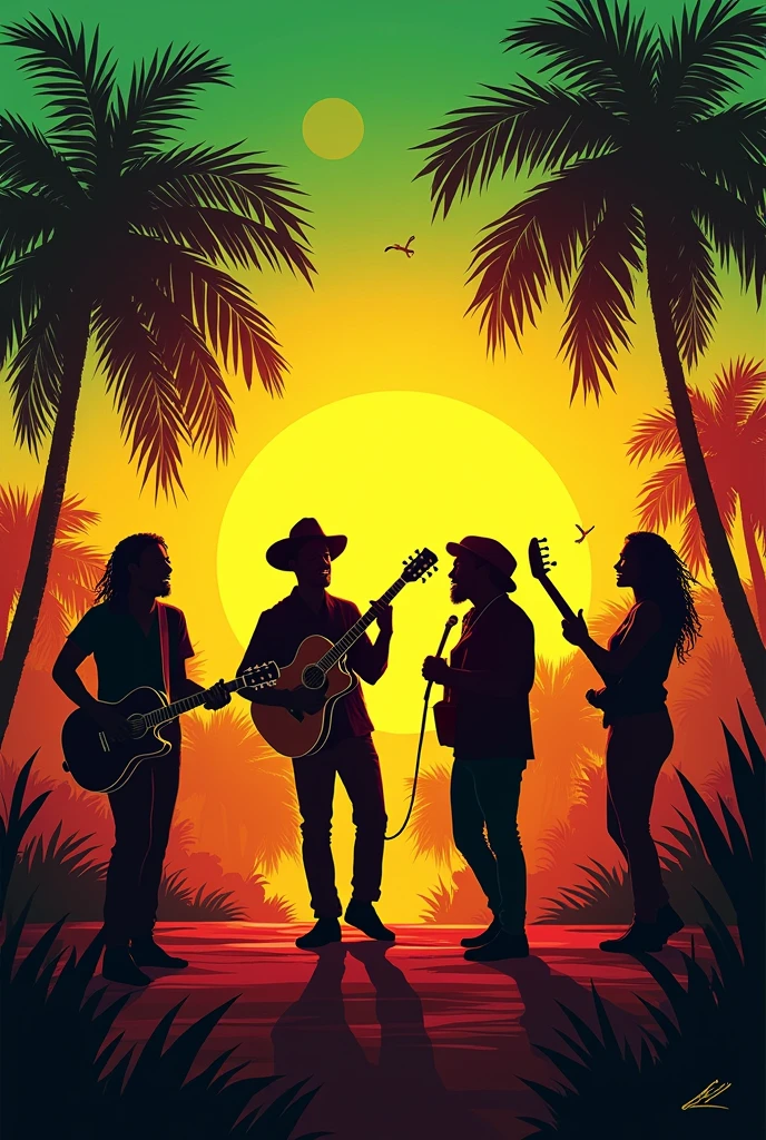 Create an image with Reggae colors