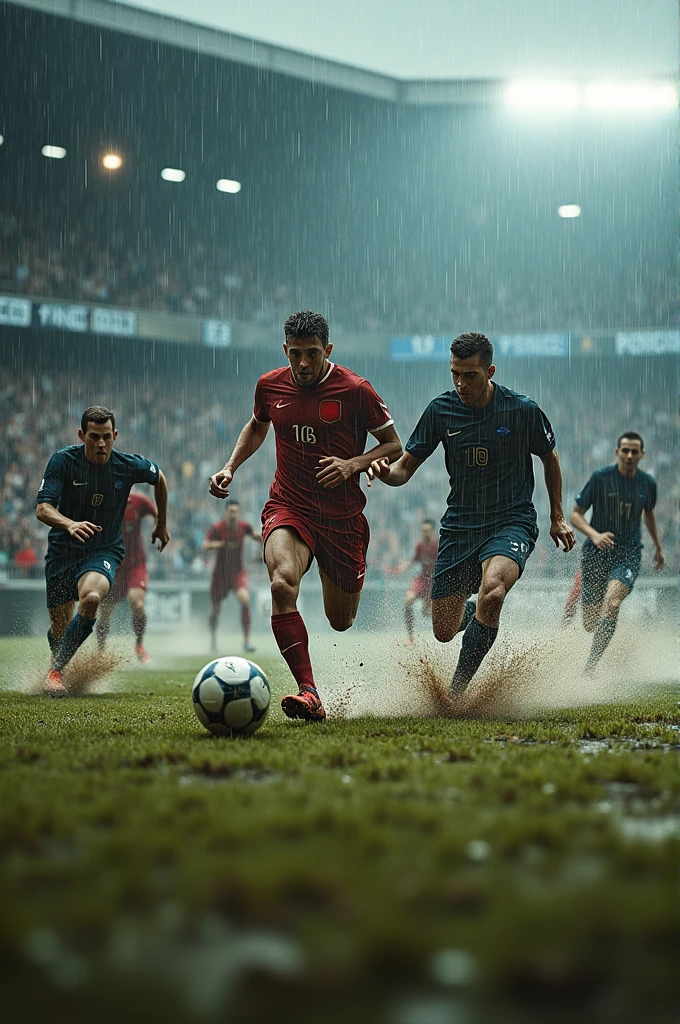 Football in the rain