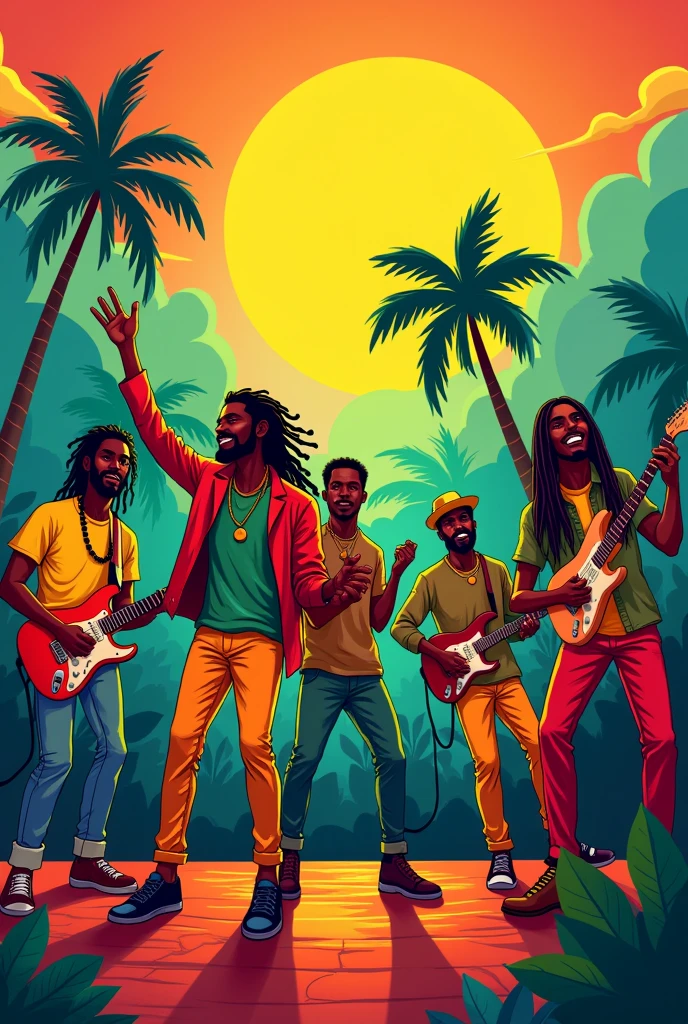 Create another image with Reggae colors different from this one