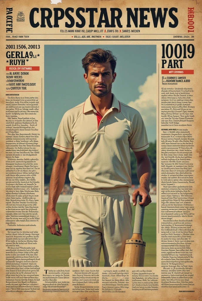 old newpaper poster with ab develiers cricketer pic and his achivements