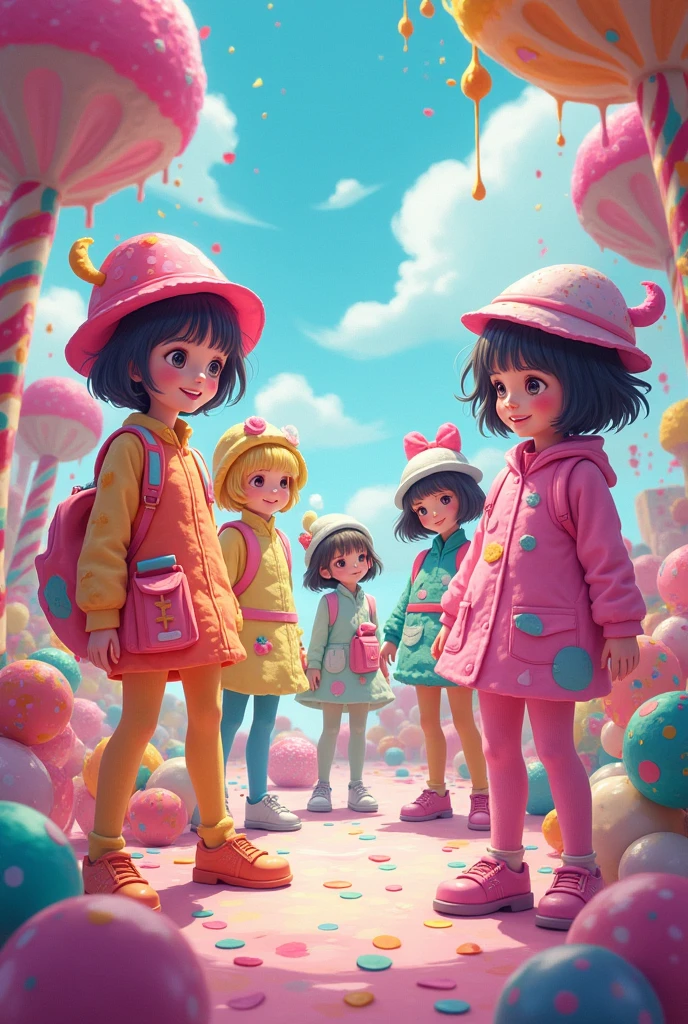 sweets Colorful costumes living short hair