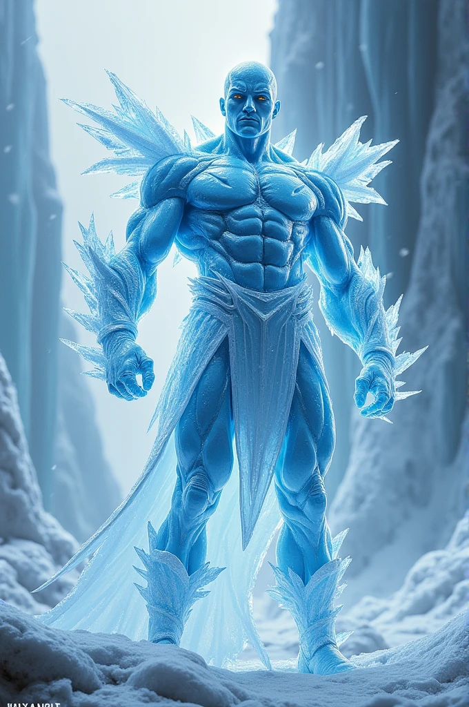 Ice-Man from Xmen, standing victorious