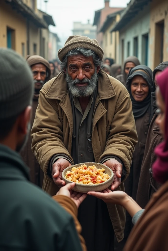 . The poor man used that money to feed some other poor people around.