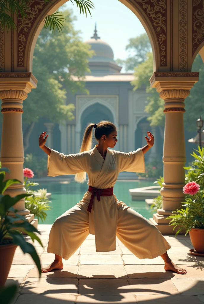 A Indian Muslim girl training to s